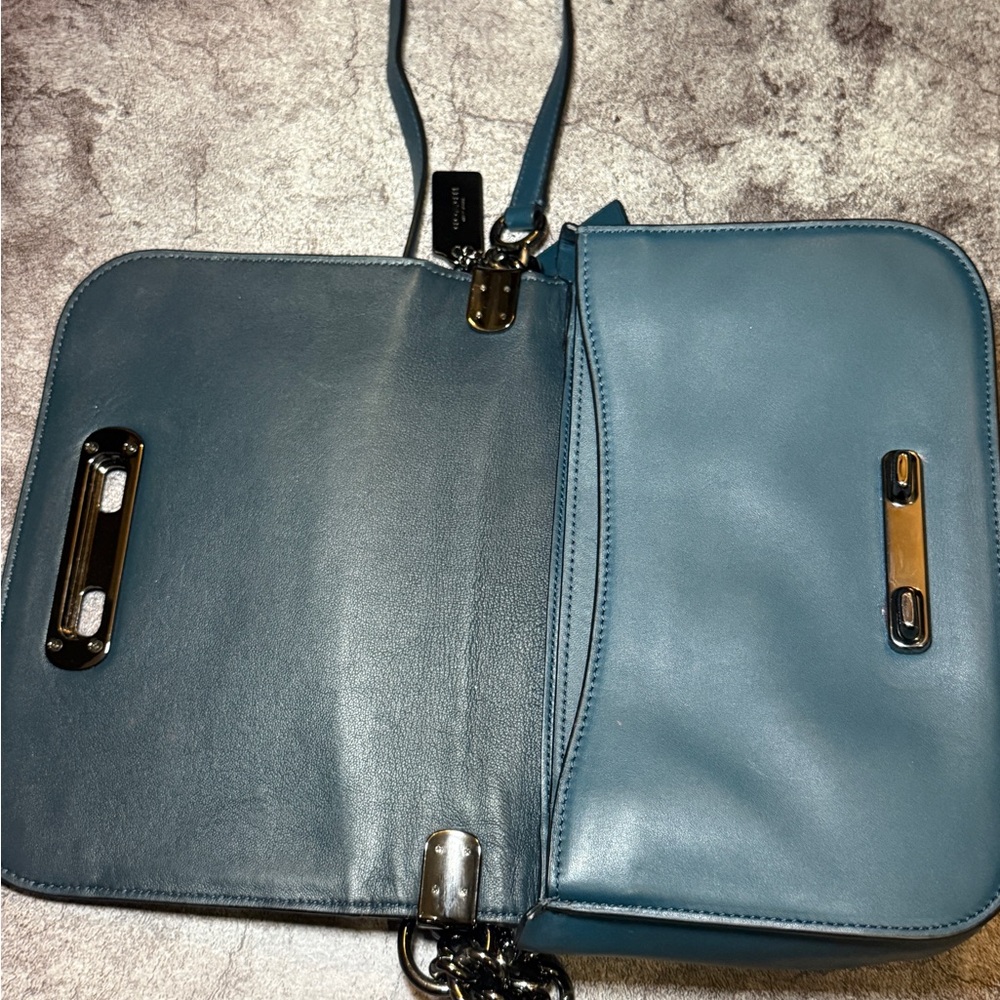 Coach Blue Leather Crossbody Bag